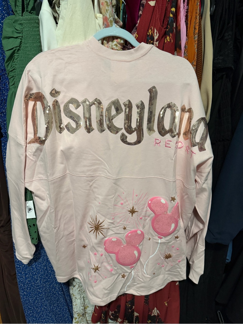 Disney Pink Disneyland Resort Sequin Graphic Sweatshirt
